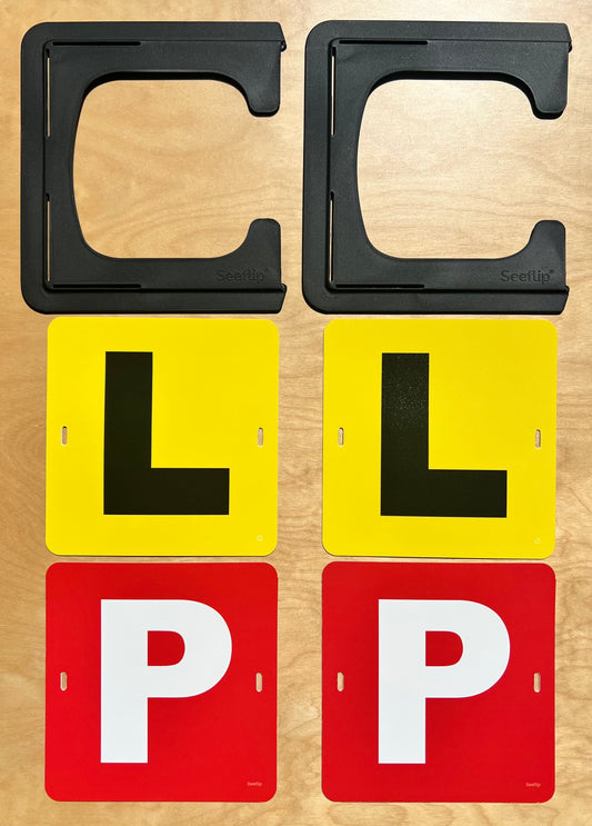 Two Seeflip Sleeves, two reversible L plates and two reversible p plates (VIC/WA)